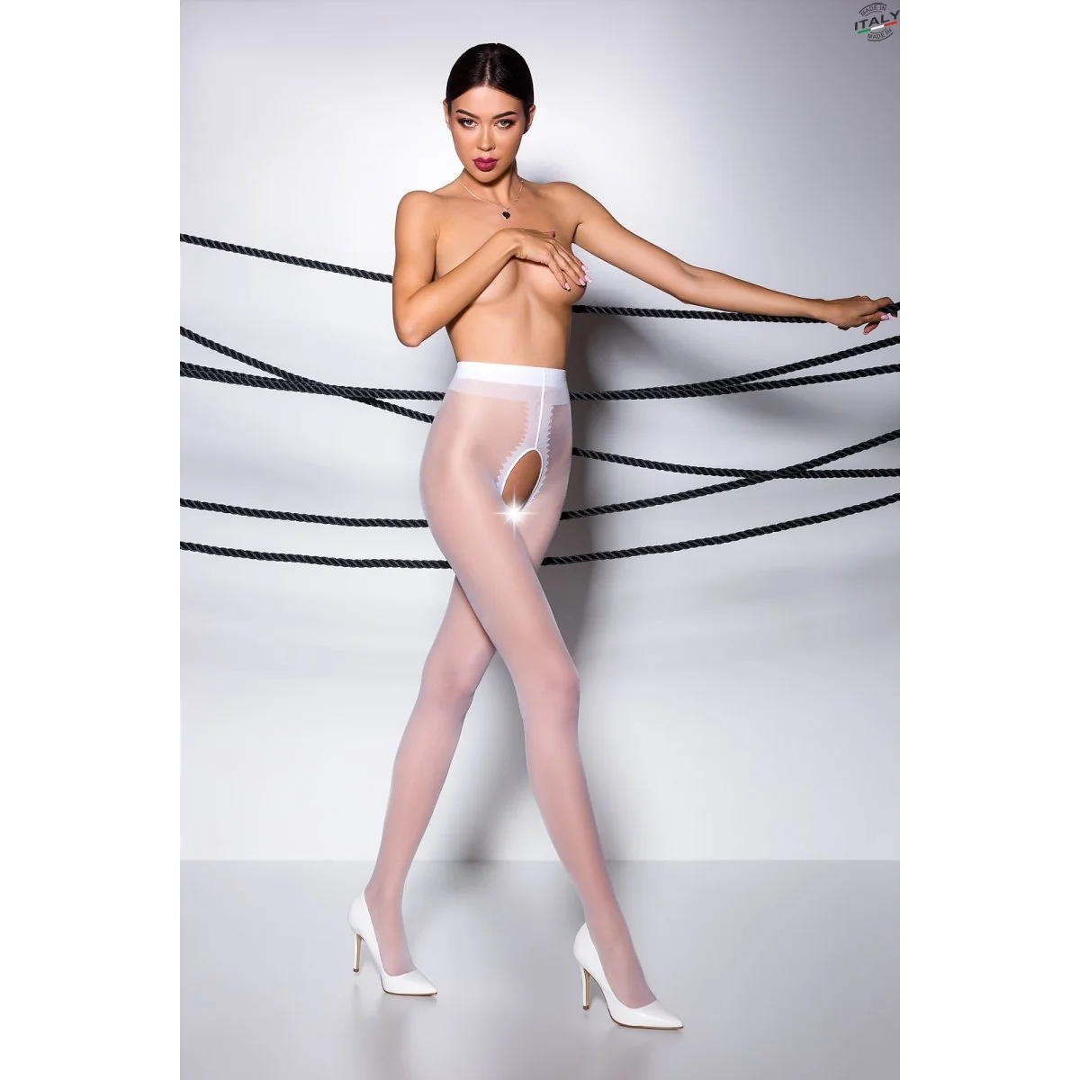 Ouvert Strumpfhose Ti Open 007 Weiß von Passion Erotic Line kaufen | Fesselliebe