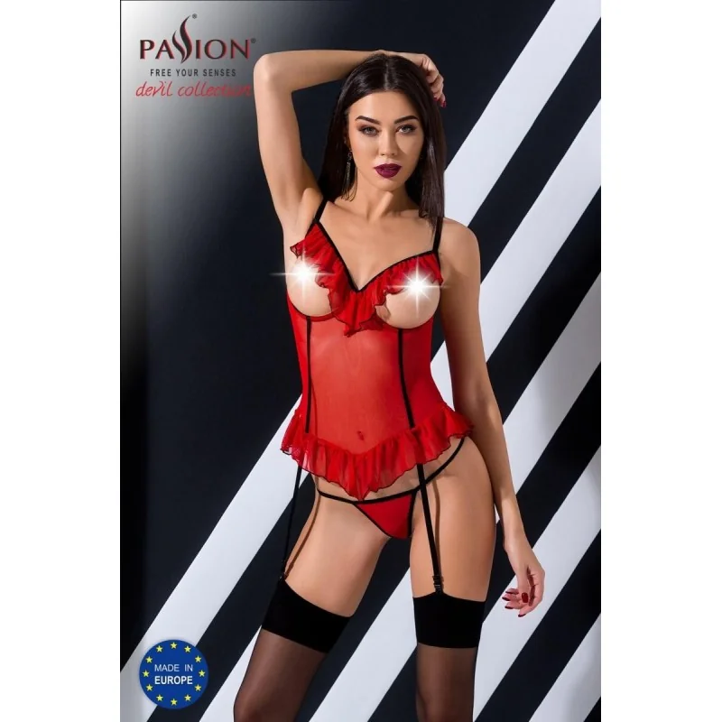 Rotes Ouvert Corset Cherry von Passion Devil Collection kaufen | Fesselliebe