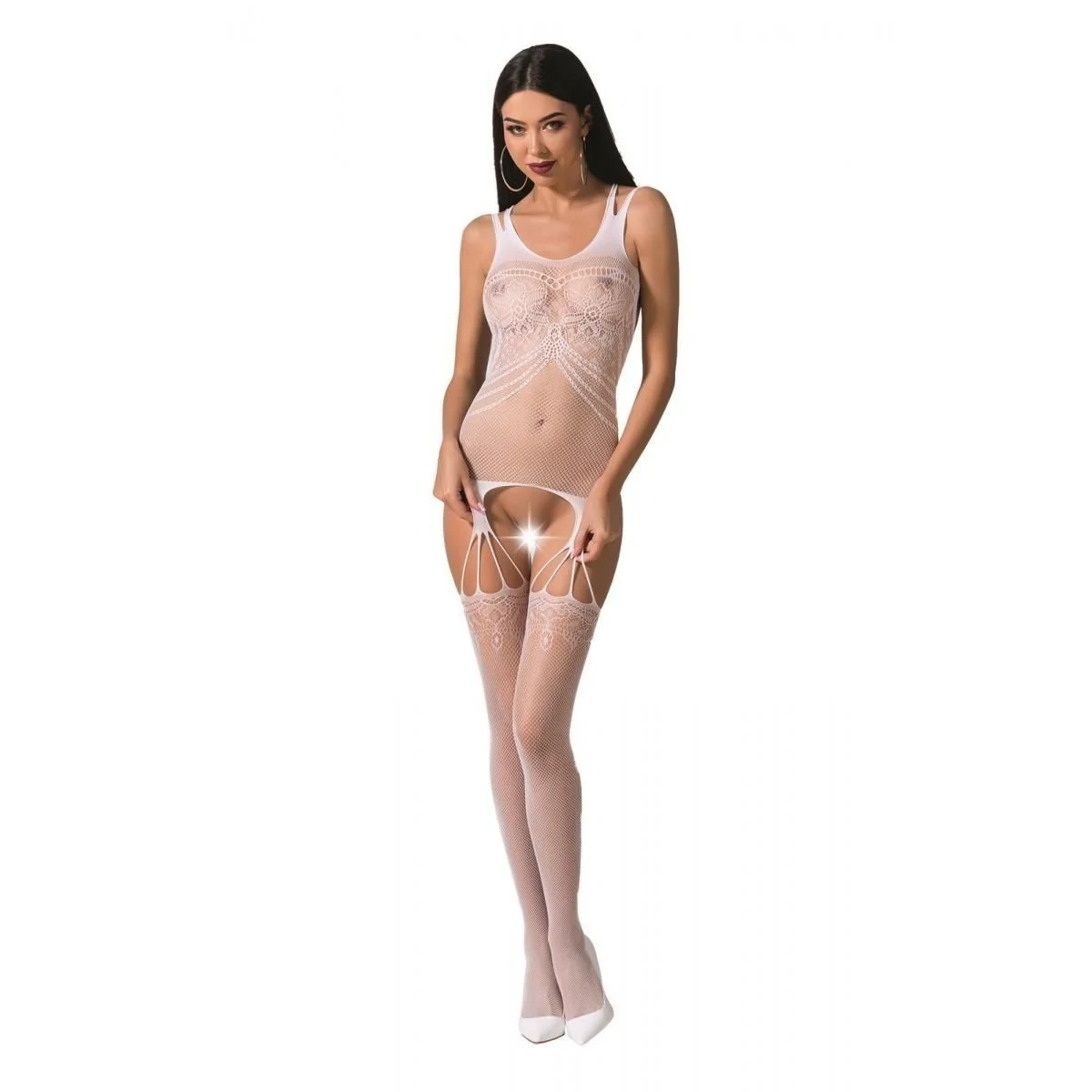 Weißer Ouvert Bodystocking Bs070 von Passion kaufen | Fesselliebe