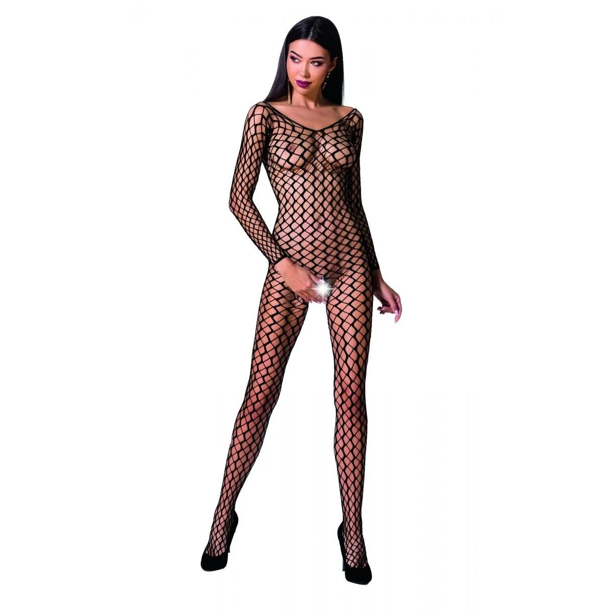 Schwarzer Ouvert Bodystocking Bs068 von Passion kaufen | Fesselliebe