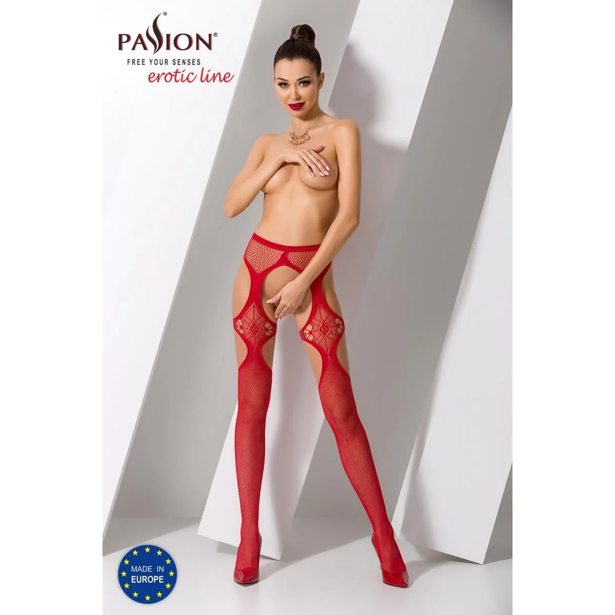 Ouvert Strumpfhose S023 Rot von Passion Erotic Line kaufen | Fesselliebe