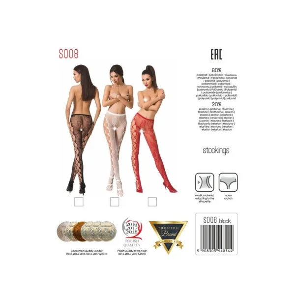 Ouvert Strumpfhose S008 Schwarz von Passion Erotic Line kaufen | Fesselliebe