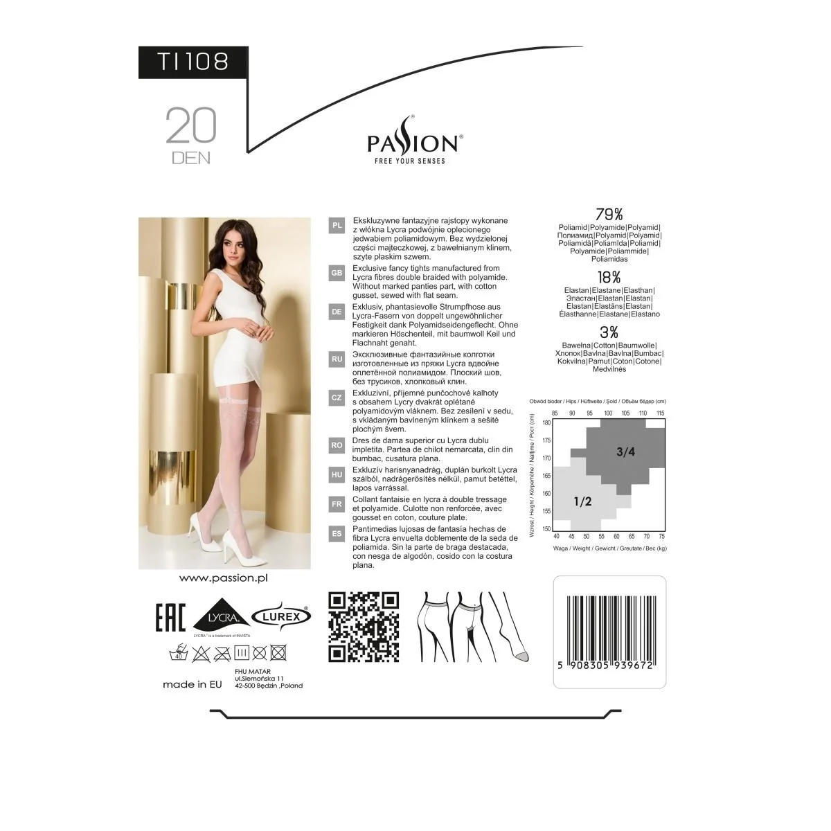 Strumpfhose Ti108 Schwarz von Passion kaufen | Fesselliebe