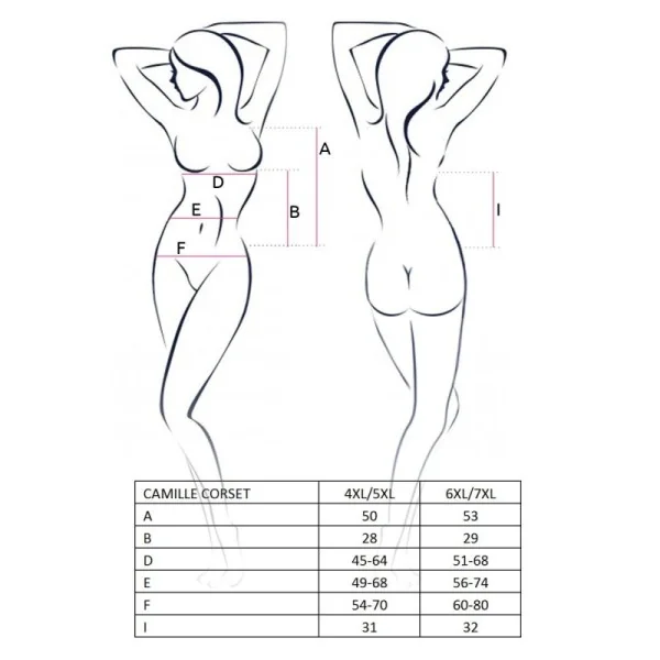 Schwarz/Weißes Strapshemd Camille von Passion Plus Size kaufen | Fesselliebe