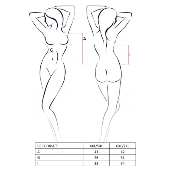 Schwarzes Wetlook Gorset Bes von Passion Plus Size kaufen | Fesselliebe