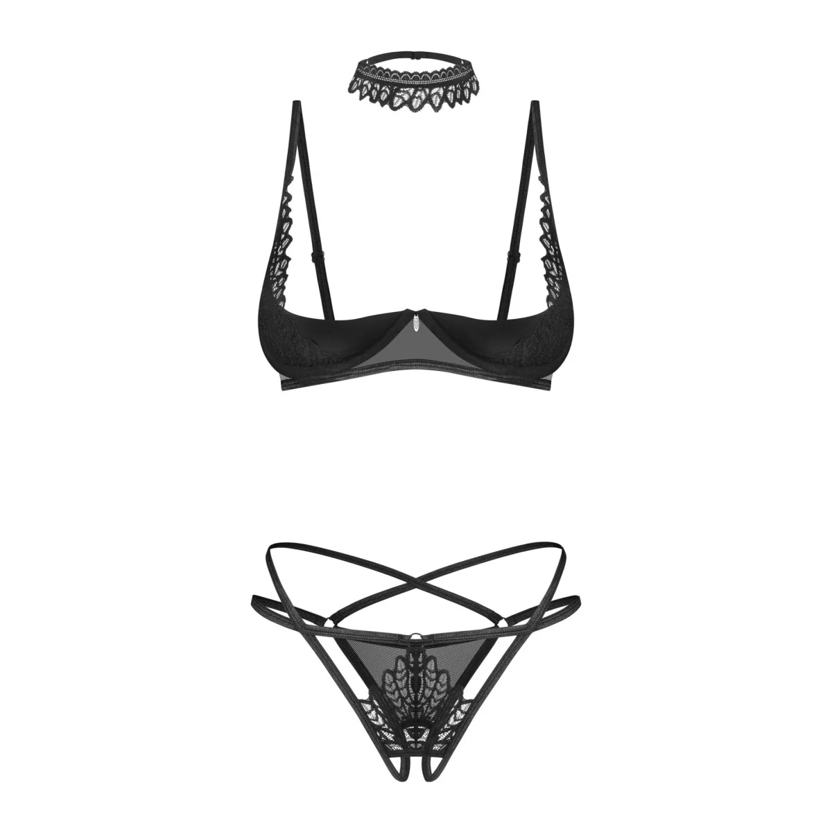 3-Teilges Ouvert Set Donarella Schwarz von Obsessive kaufen | Fesselliebe