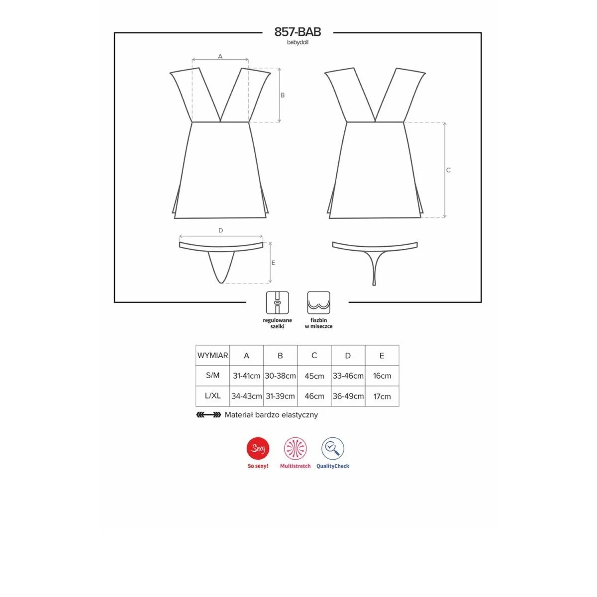 Babydoll Schwarz 857-Bab-1 von Obsessive kaufen | Fesselliebe
