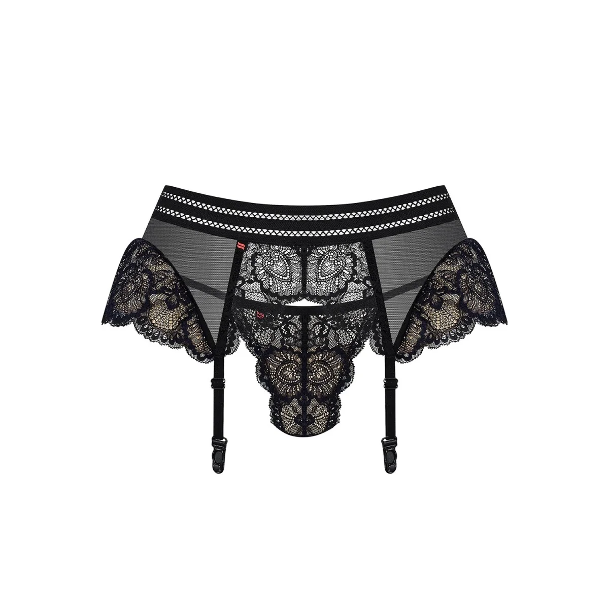 Strumpfhaltergürtel + T-String Schwarz 853-Gar-1 von Obsessive kaufen | Fesselliebe