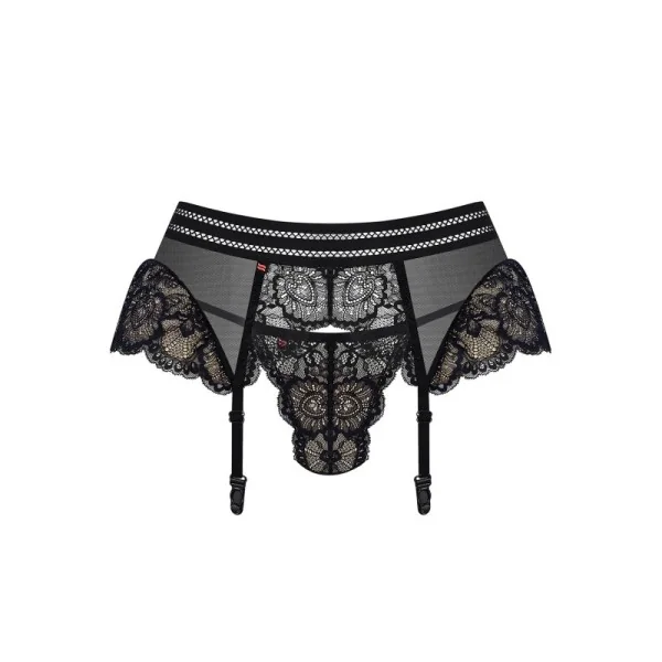 Strumpfhaltergürtel + T-String Schwarz 853-Gar-1 von Obsessive kaufen | Fesselliebe