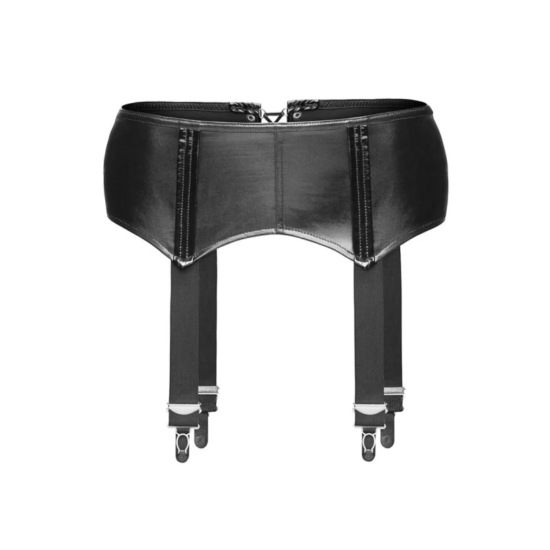 Schwarzer Wetlook Strapsgürtel F034 von Noir Handmade kaufen | Fesselliebe
