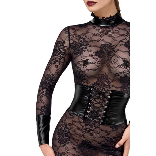 F375 HALBLANGES KLEID NOIRELLE AUS SPITZE VON NOIR HANDMADE