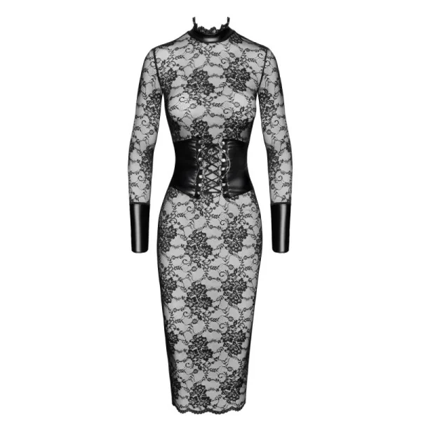 F375 HALBLANGES KLEID NOIRELLE AUS SPITZE VON NOIR HANDMADE