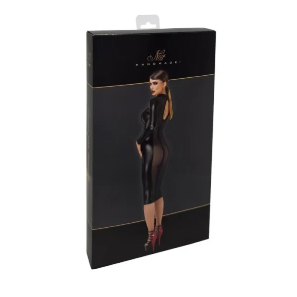 F371 LUXURIA CRYSTAL SHEER MIDIKLEID VON NOIR HANDMADE