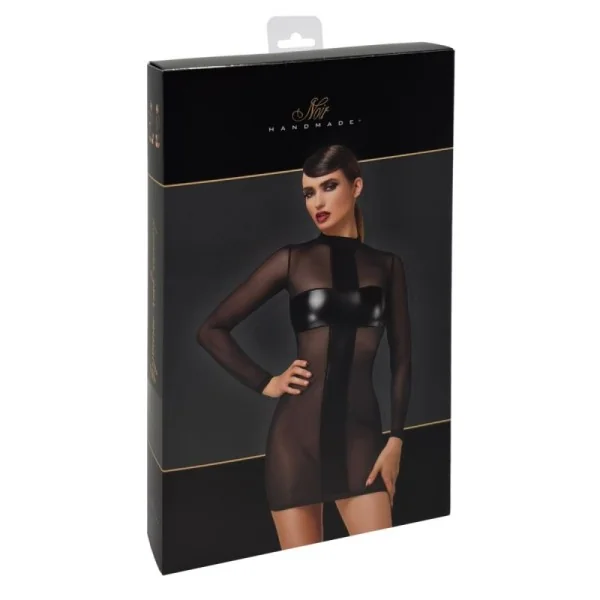 F369 CROSSFIRE NETZ UND WETLOOK MINIKLEID VON NOIR HANDMADE