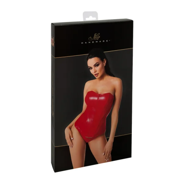 Wetlook Corsagen-Top rot F355 von Noir Hanndmade Orgia Collection kaufen | Fesselliebe