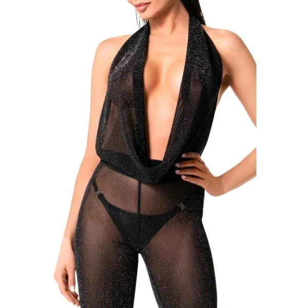Bodystocking mit Wasserfallausschnitt F350 von Noir Handmade kaufen | Fesselliebe