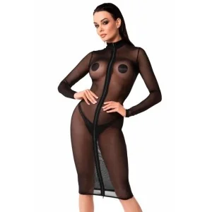 Halblanges Kleid aus feinem Netz F347 von Noir Handmade kaufen | Fesselliebe