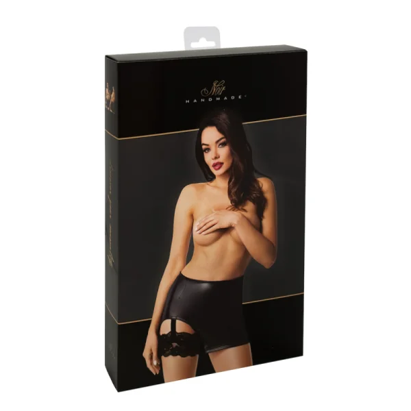 Wetlook Minirock mit Strumpfband F345 von Noir Handmade kaufen | Fesselliebe