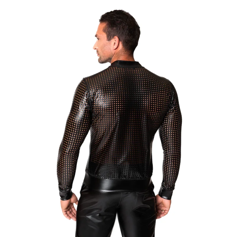 Schwarze Powerwetlook Jacke H076 von Noir Handmade Chaos Collection kaufen | Fesselliebe 2