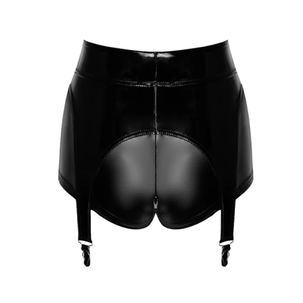 F325 Wetlook Shorts mit Pvc Strumpfhaltern von Noir Handmade kaufen | Fesselliebe