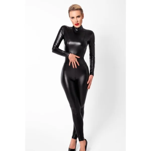 F319 Powerwetlook Catsuit mit Reißverschluss und Ring von Noir Handmade kaufen | Fesselliebe