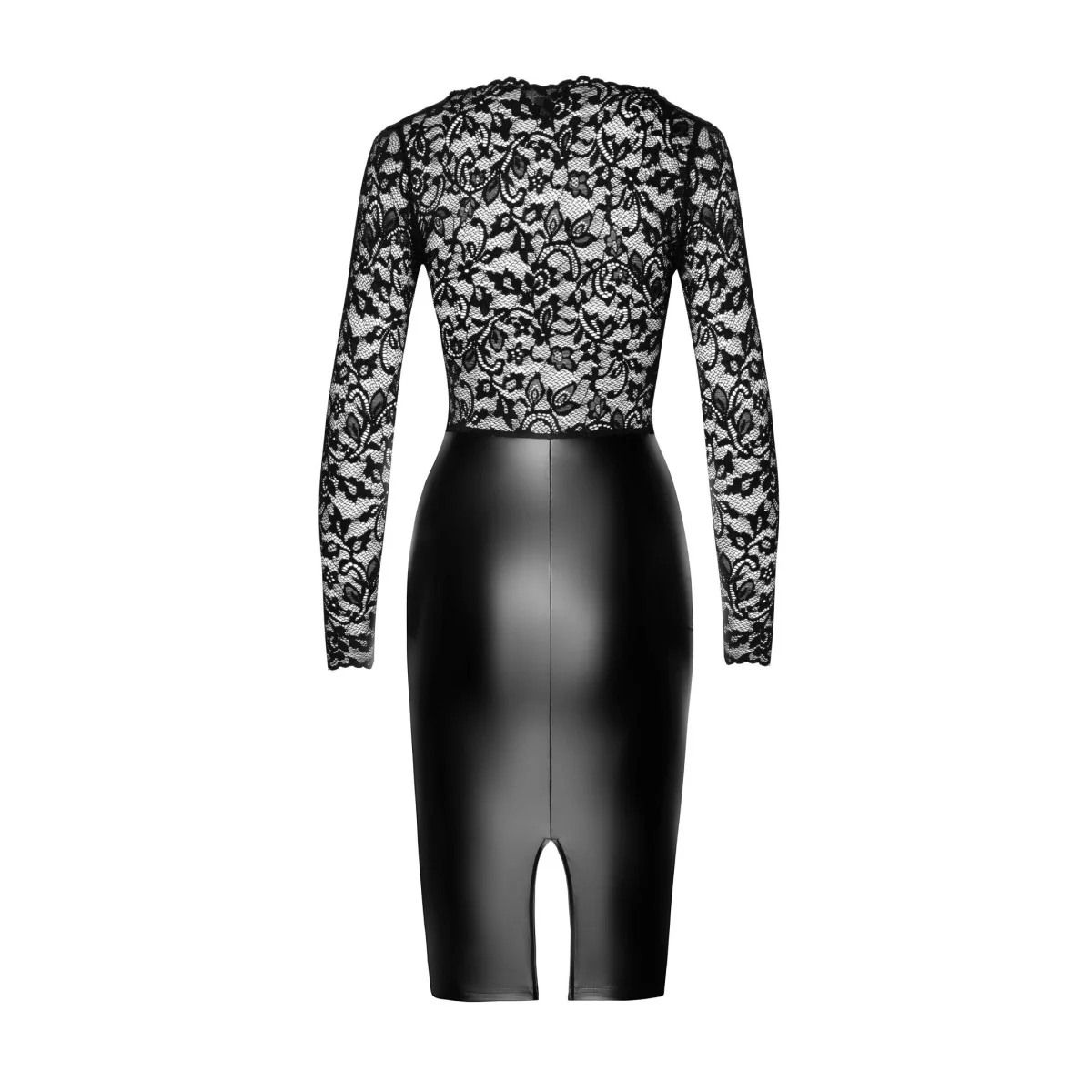 F295 Halblanges Wetlook Kleid mit Spitze von Noir Handmade kaufen | Fesselliebe