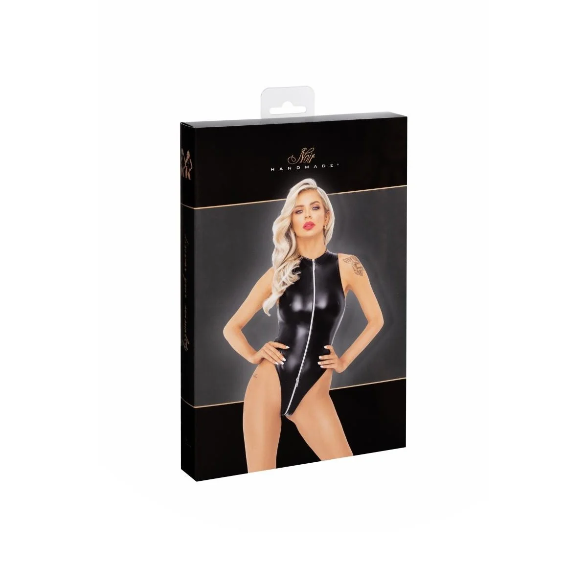 F294 Powerwetlook Bodysuit mit Frontreißverschluss von Noir Handmade kaufen | Fesselliebe