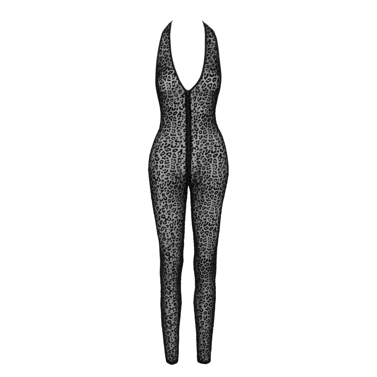 F286 Neckholder Catsuit Leopardenmuster von Noir Handmade kaufen | Fesselliebe