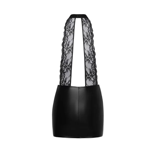 F279 Kurzes Powerwetlook Kleid mit Spitze von Noir Handmade kaufen | Fesselliebe