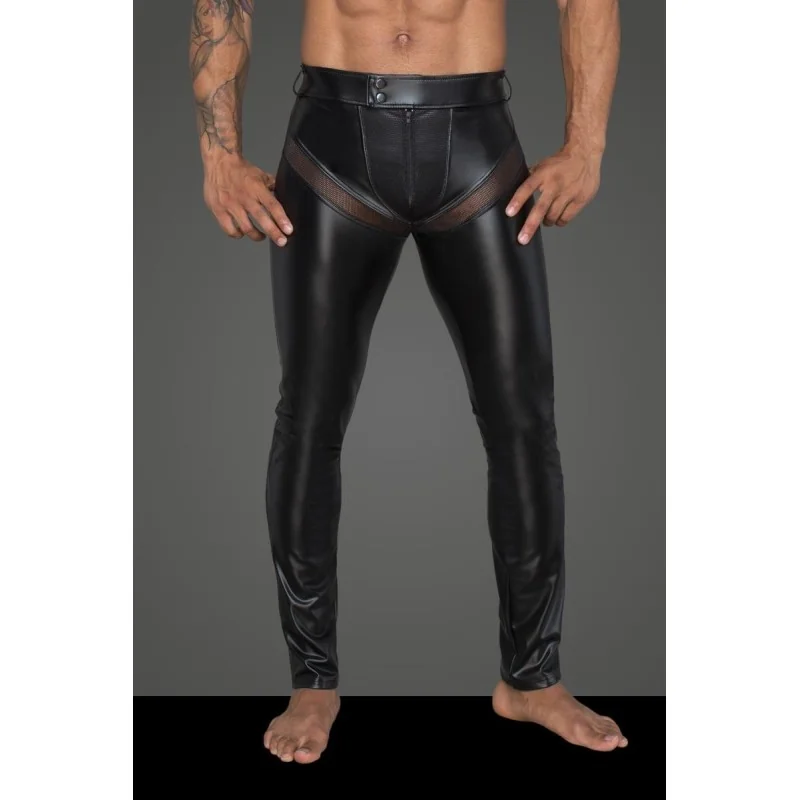 Powerwetlook-Longpants mit Einsätzen und Taschen aus 3d-Netz H059 von Noir Handmade Rebellious Collection kaufen | Fesselliebe