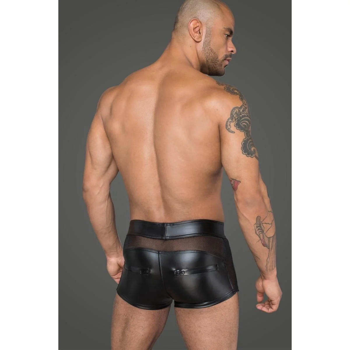Shorts aus Powerwetlook und 3d-Netz H058 von Noir Handmade Rebellious Collection kaufen | Fesselliebe
