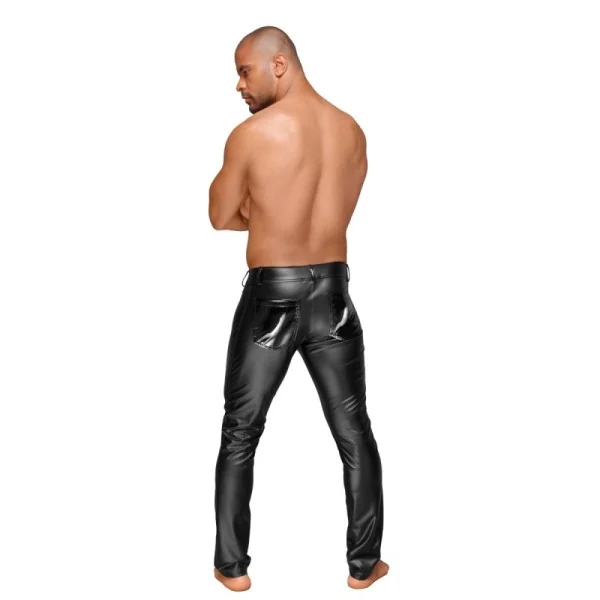 Powerwetlook Herrenhose mit Dekorativen Pvc Zierfalten und Gesäßtaschen H051 von Noir Handmade Decadence Collection kaufen | Fesselliebe