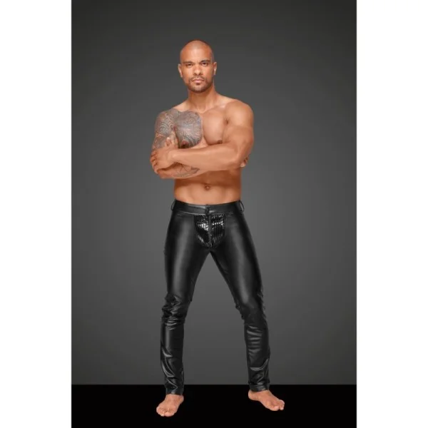 Powerwetlook Herrenhose mit Dekorativen Pvc Zierfalten und Gesäßtaschen H051 von Noir Handmade Decadence Collection kaufen | Fesselliebe