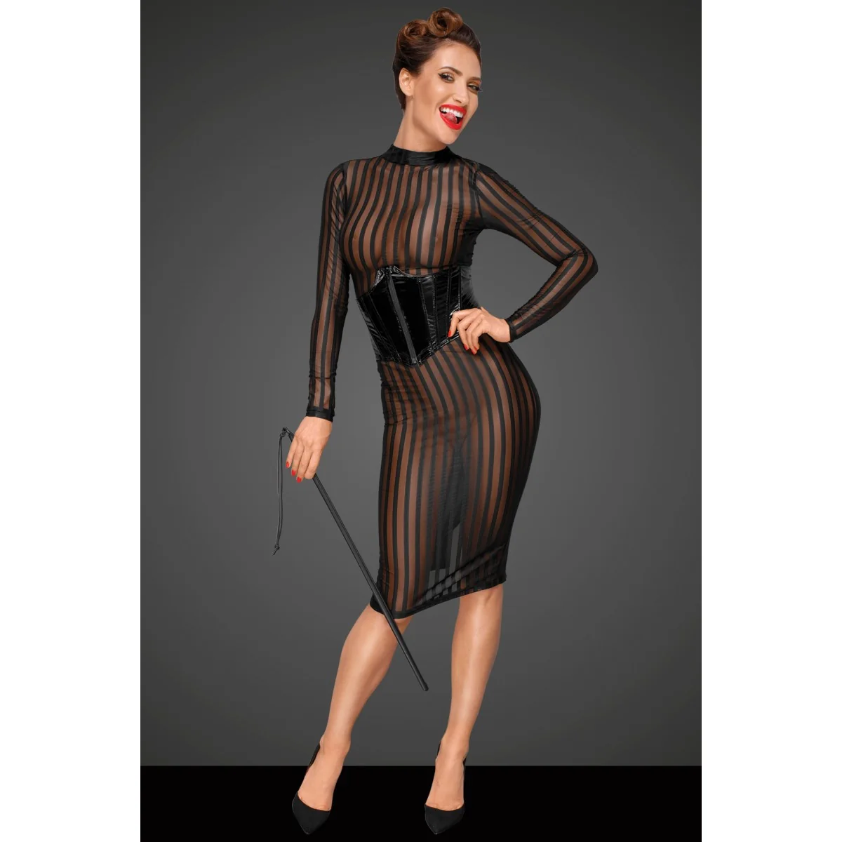 Klassisches Kleid aus Weichem und Elastischen Tüll F182 von Noir Handmade Decadence Collection kaufen | Fesselliebe