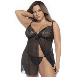 Schwarzes Babydoll Plus Size - Mal7501xblk von Mapale kaufen | Fesselliebe