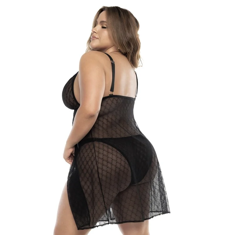 Schwarzes Babydoll Plus Size - Mal7498xblk von Mapale kaufen | Fesselliebe 2