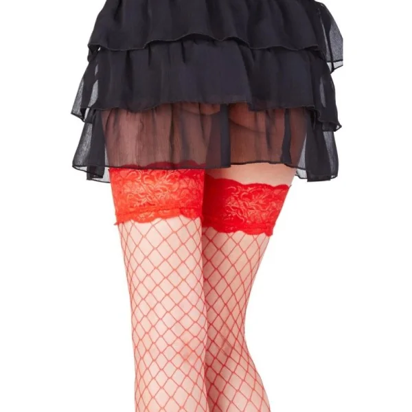 Halterlose Netz-Strümpfe Rita Rot von Legg Story kaufen | Fesselliebe