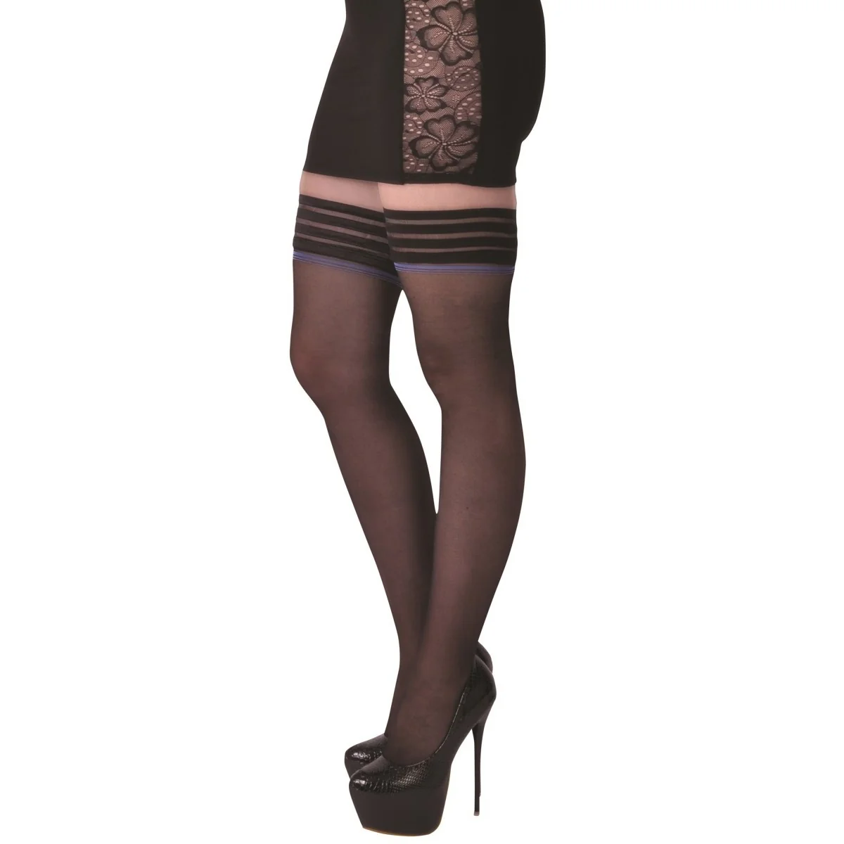 Halterlose Strümpfe Angelina Schwarz von Legg Story kaufen | Fesselliebe