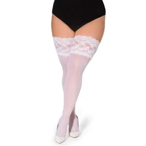 Halterlose Strümpfe Paloma Weiß von Legg Story Xtra Size kaufen | Fesselliebe