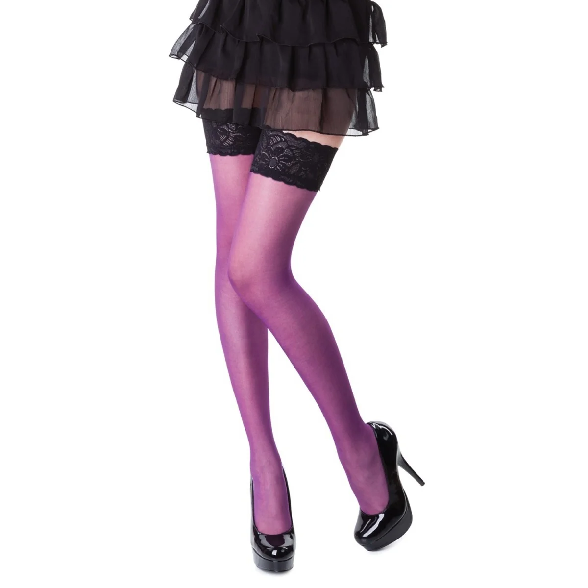 Halterlose Strümpfe Barbara Violett von Legg Story kaufen | Fesselliebe