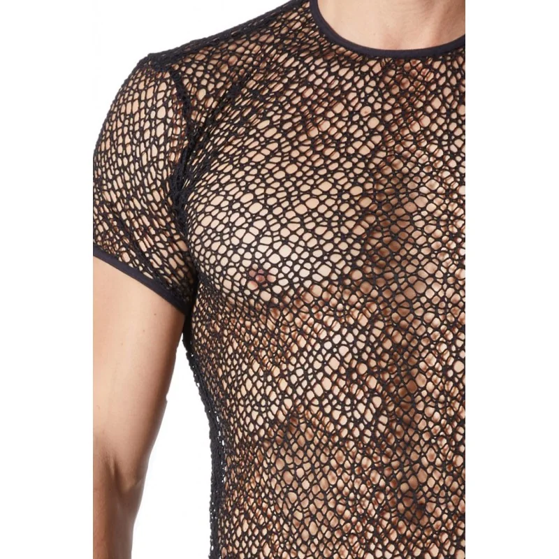 Schwarzes Netz T-Shirt Fetish 810-77 von Look Me kaufen | Fesselliebe 2