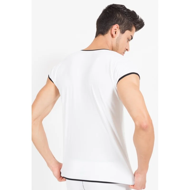 Weiß/Schwarzes V-Shirt Mixing 43-77 von Look Me kaufen | Fesselliebe 2