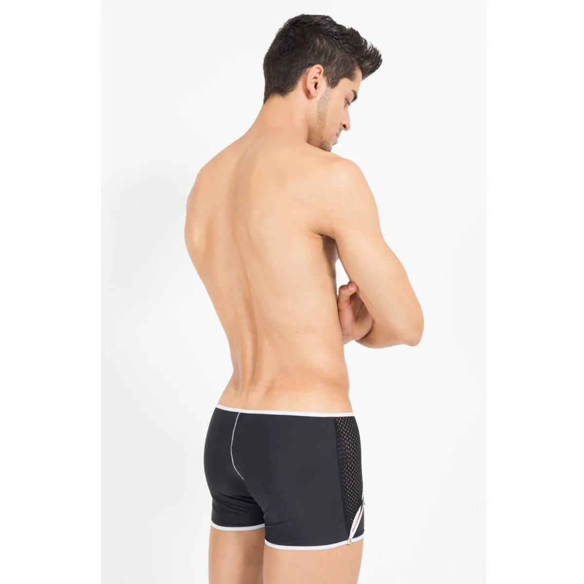 Schwarz/Weißer Herren-Boxer Mixing 43-67 von Look Me kaufen | Fesselliebe