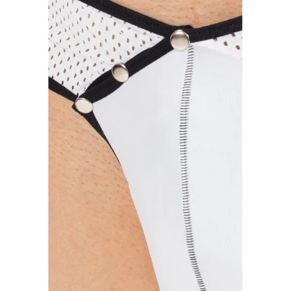 Weiß/Schwarzer Männer String Mixing 43-57 von Look Me kaufen | Fesselliebe