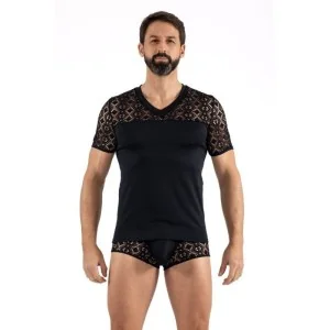 Schwarzer Herren T-Shirt 2407-81 von Look Me kaufen | Fesselliebe