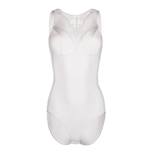 Ecru Body mit Netzeinsatz und Spitze Ka923323 von Kalimo kaufen | Fesselliebe