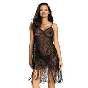 Schwarzes Netzkleid mit Spitze H180971 von Hamana kaufen | Fesselliebe