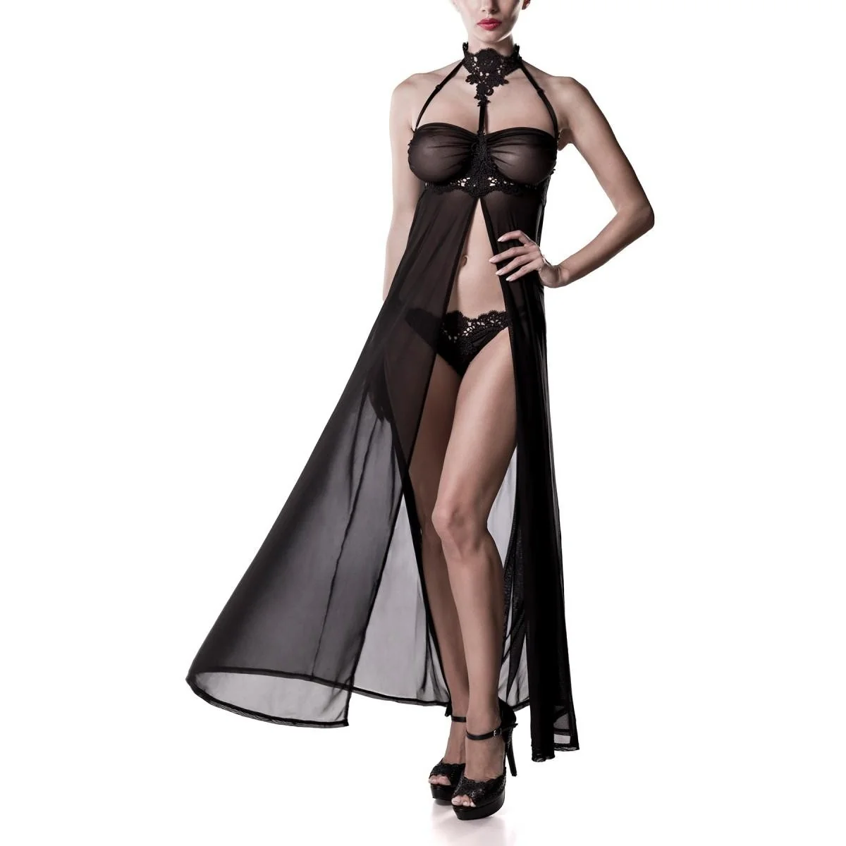 Schwarzes Negligé 20025 von Grey Velvet kaufen | Fesselliebe