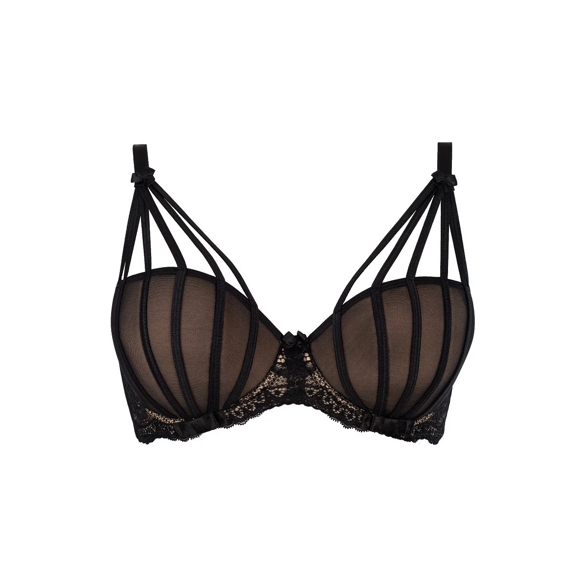 Push-Up BH schwarz-beige V-7541 von Axami kaufen | Fesselliebe