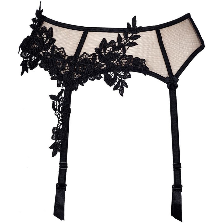 Strumpfgürtel Beige-Schwarz V-8842 von Axami | Fesselliebe.de
